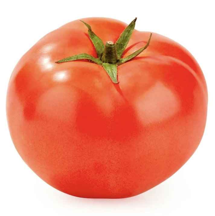 a red tomato sit on white background